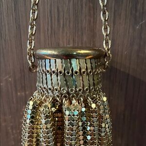 Vintage 1940s–1950s Gold-Tone Metal Mesh Evening Bag – Made in USA